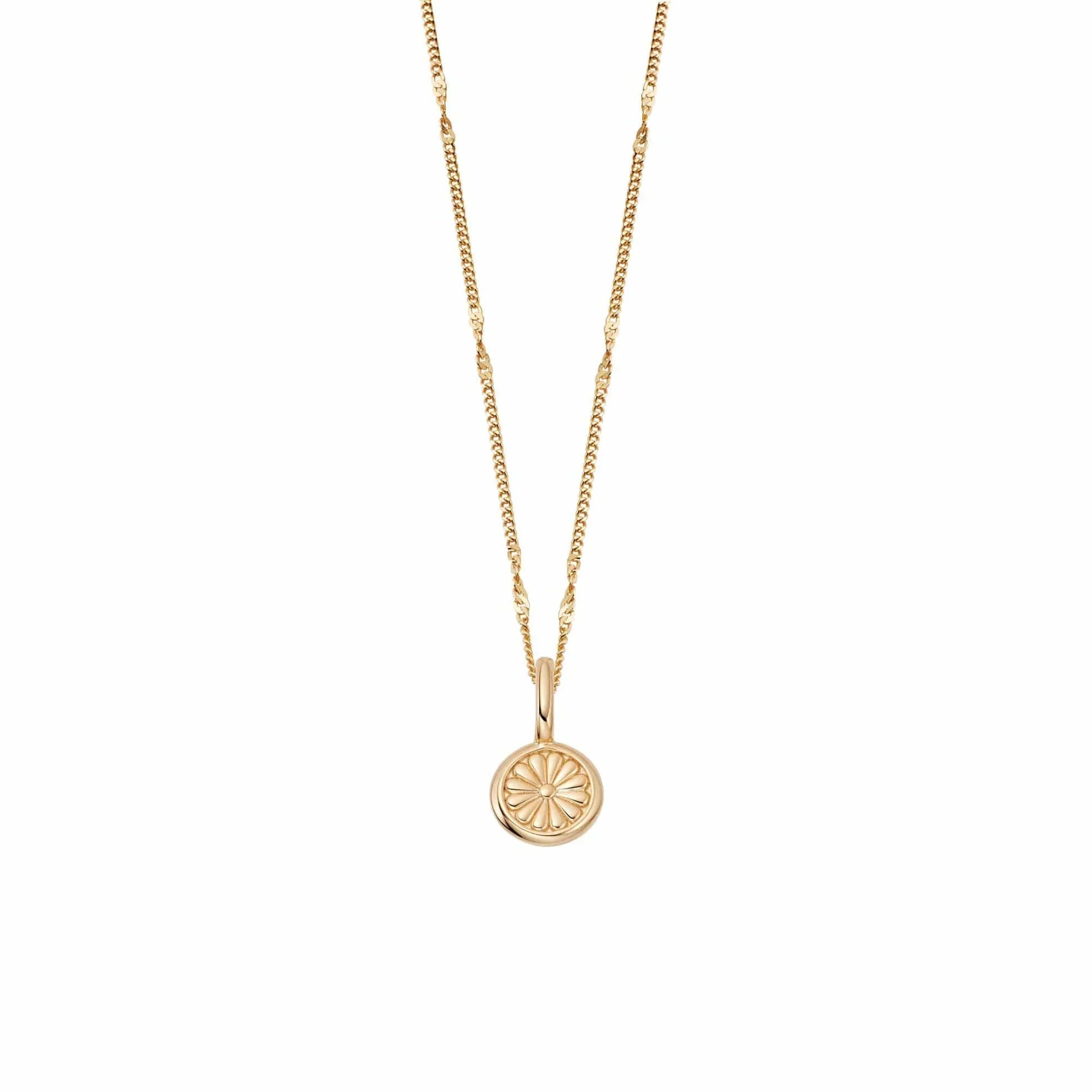 Radiant Gold Sunburst Charm Pendant Necklace