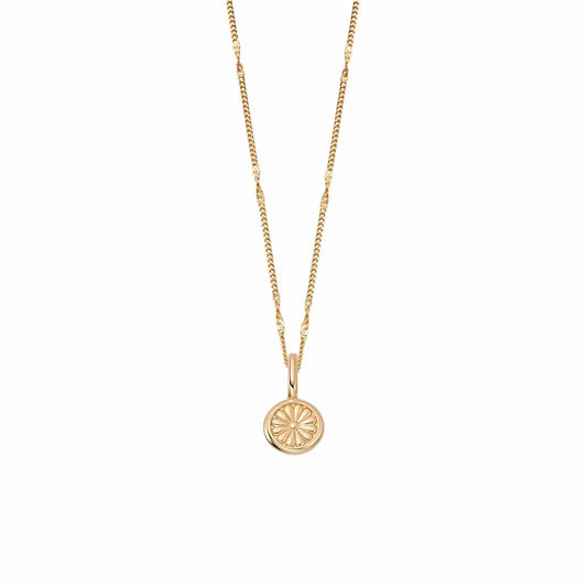 Radiant Gold Sunburst Charm Pendant Necklace