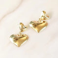 Load image into Gallery viewer, Golden Heart Duo Drop Earrings 4
