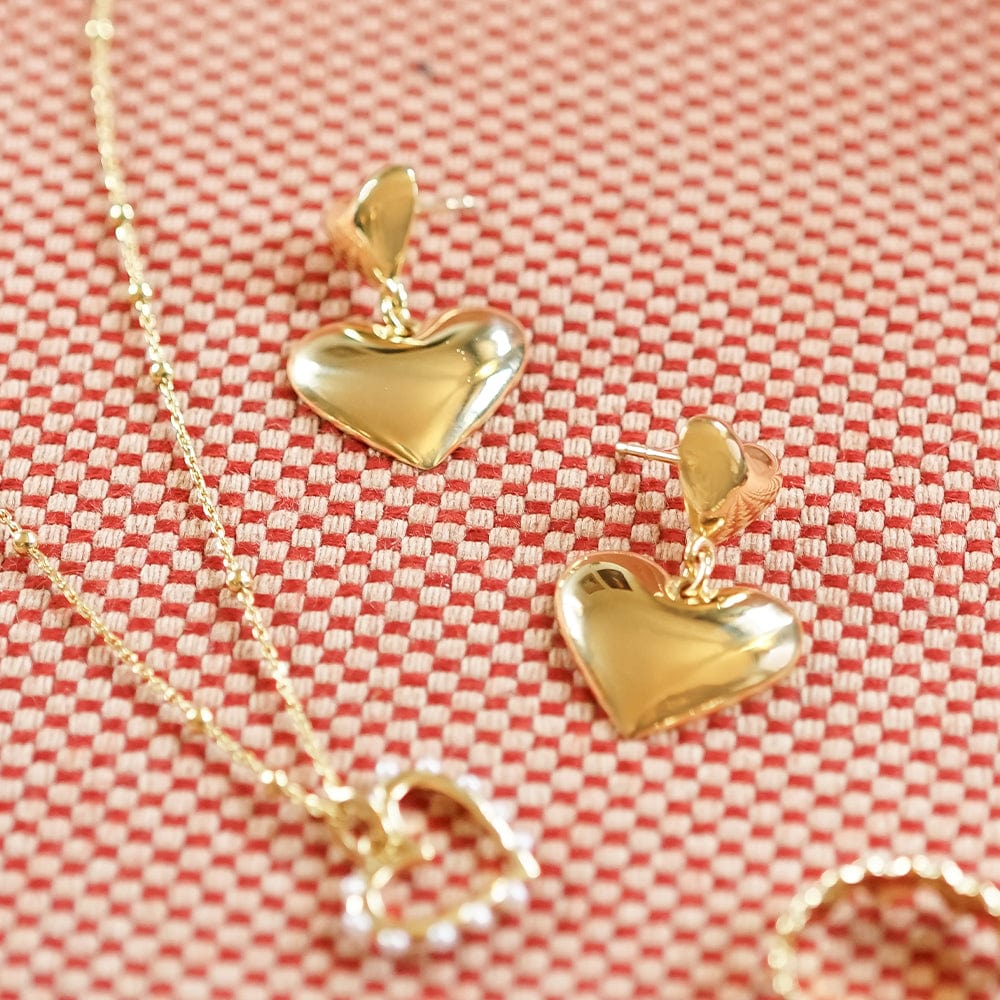 Golden Heart Duo Drop Earrings 2