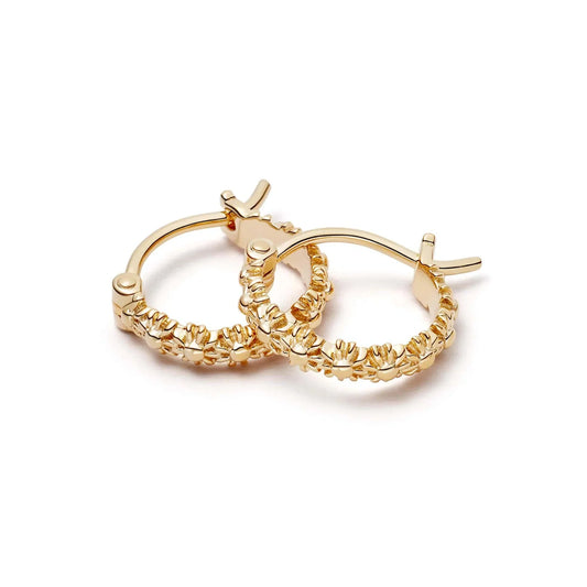 Golden Blossom Hoop Earrings