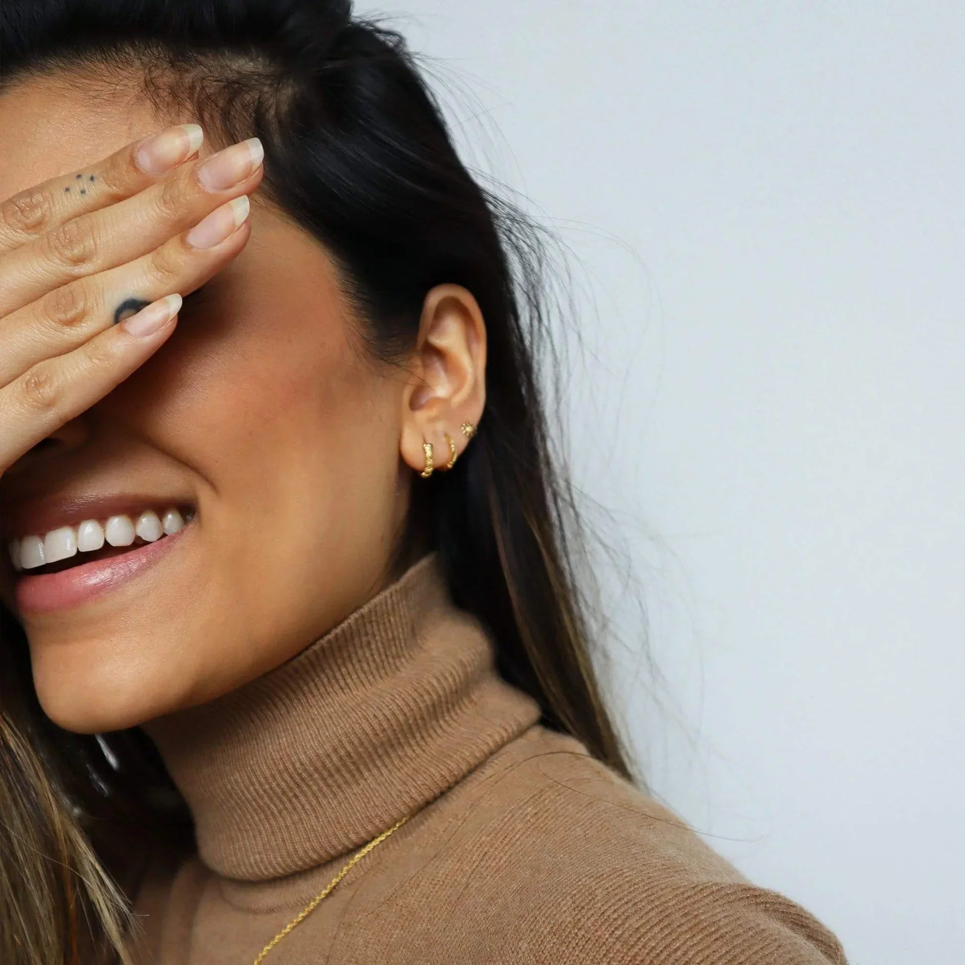 Golden Blossom Hoop Earrings