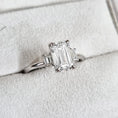 Load image into Gallery viewer, 2.29 CT Emerald Cut Lab-Grown Diamond Trio Engagement Ring
