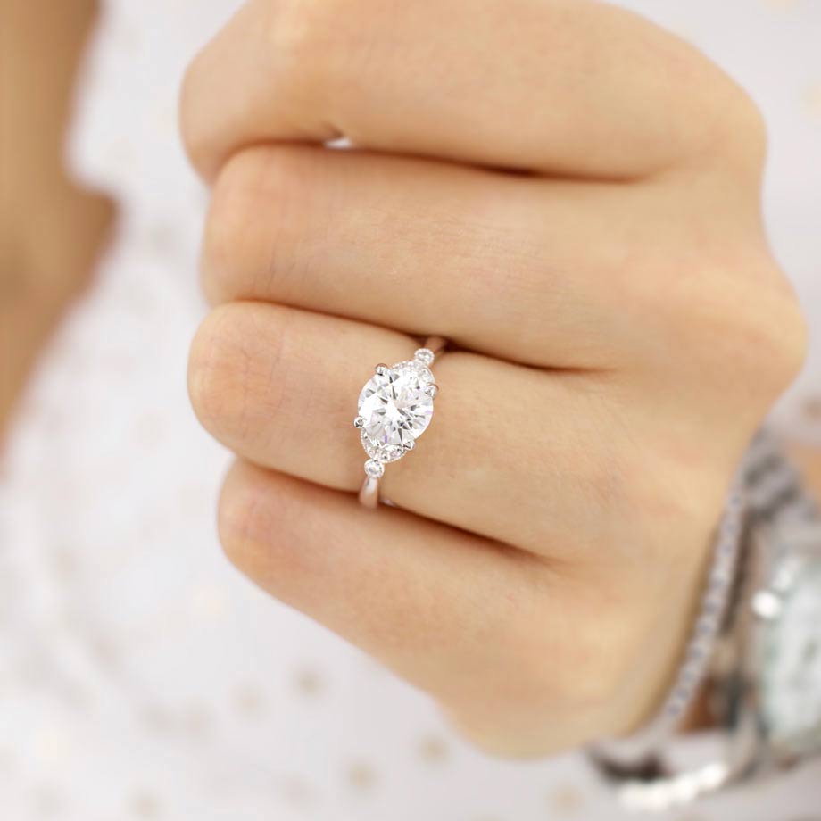 1.0 CT Round Lab-Grown Diamond Vintage Pave Engagement Ring