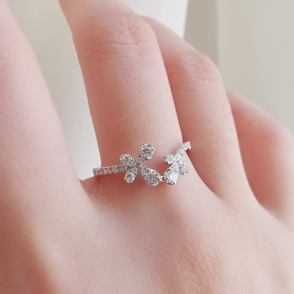 Exquisite 0.41 TCW Round Lab-Grown Diamond Floral Wedding Band 6