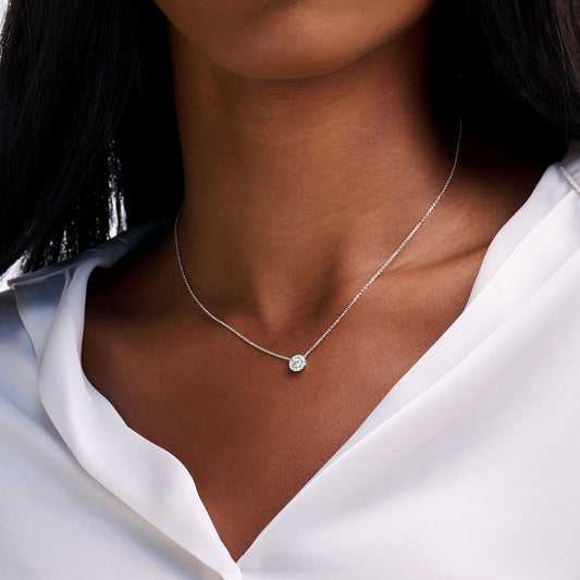 Solitaire- 1.0 CT Oval Lab Grown Diamond Necklace