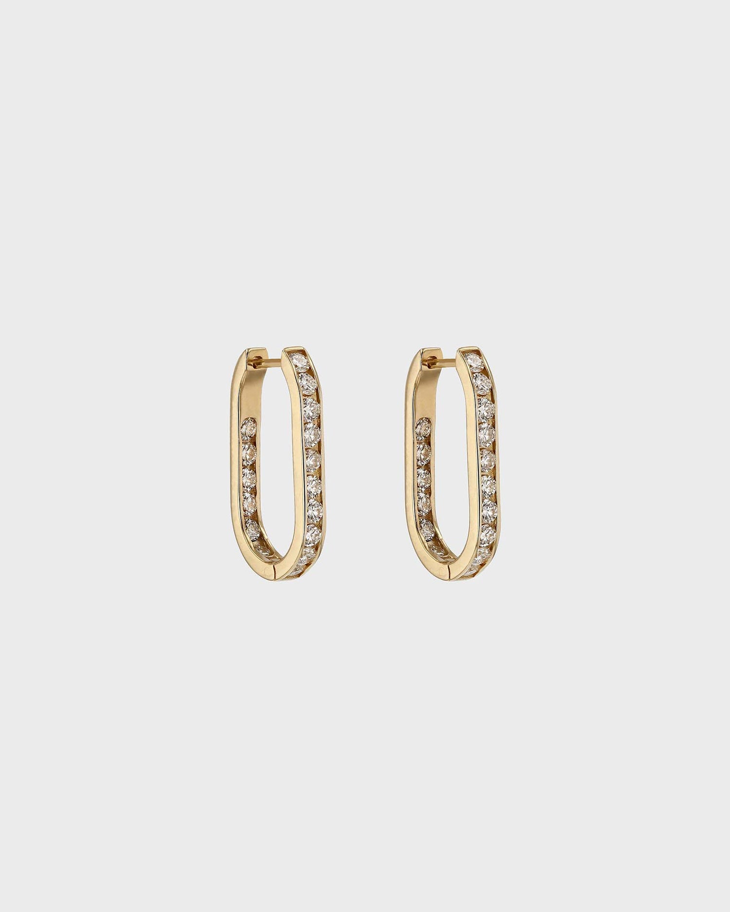 Elegant 0.50 TCW Lab Grown Diamond Hoop Earrings in Gold 1