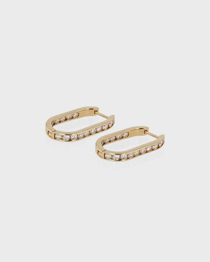 Elegant 0.50 TCW Lab Grown Diamond Hoop Earrings in Gold 2