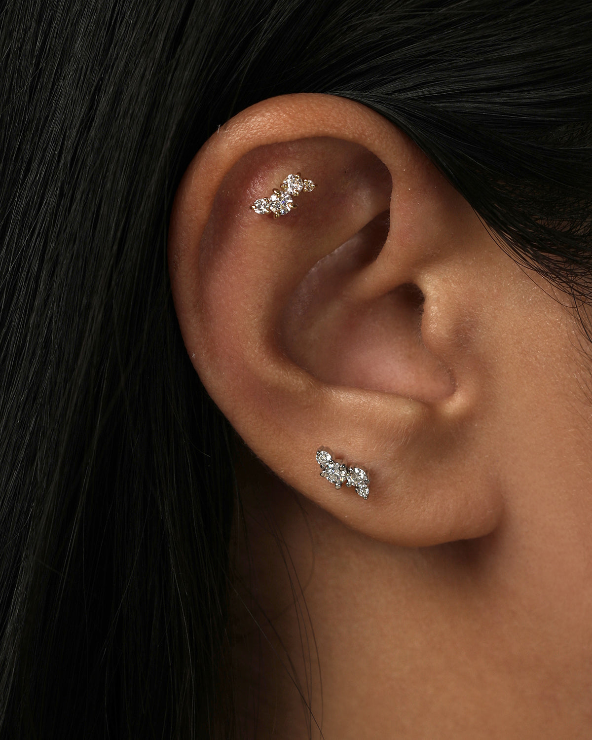 0.20 TCW Round Lab Grown Diamond Constellation Stud Earring in Gold 5