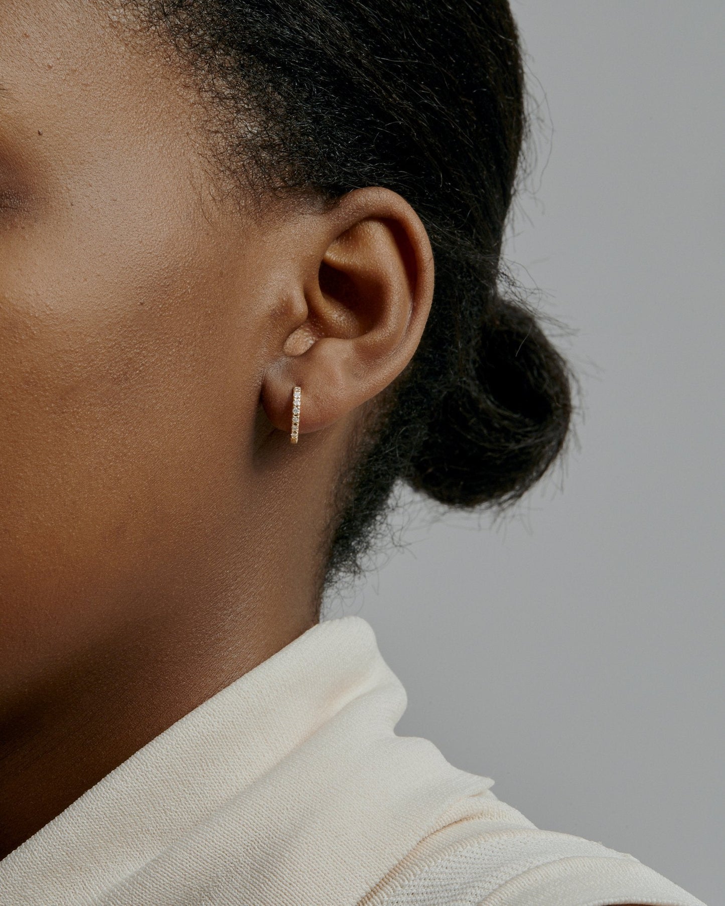 Radiant 0.10 TCW Lab Grown Diamond Round Hoops 6