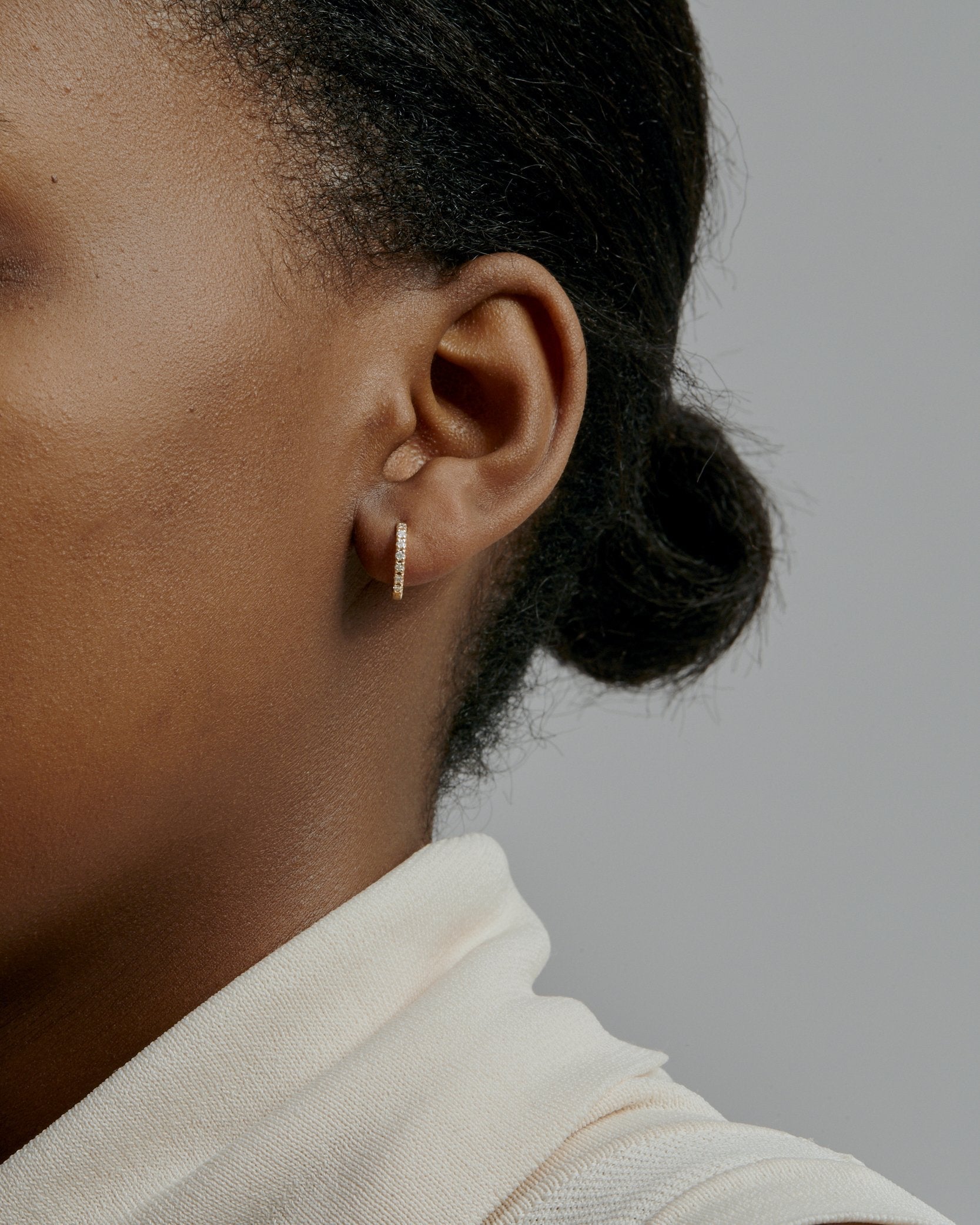 Radiant 0.10 TCW Lab Grown Diamond Round Hoops 6