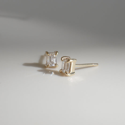 0.30 Carat Emerald-Cut Lab Grown Diamond Stud Earrings