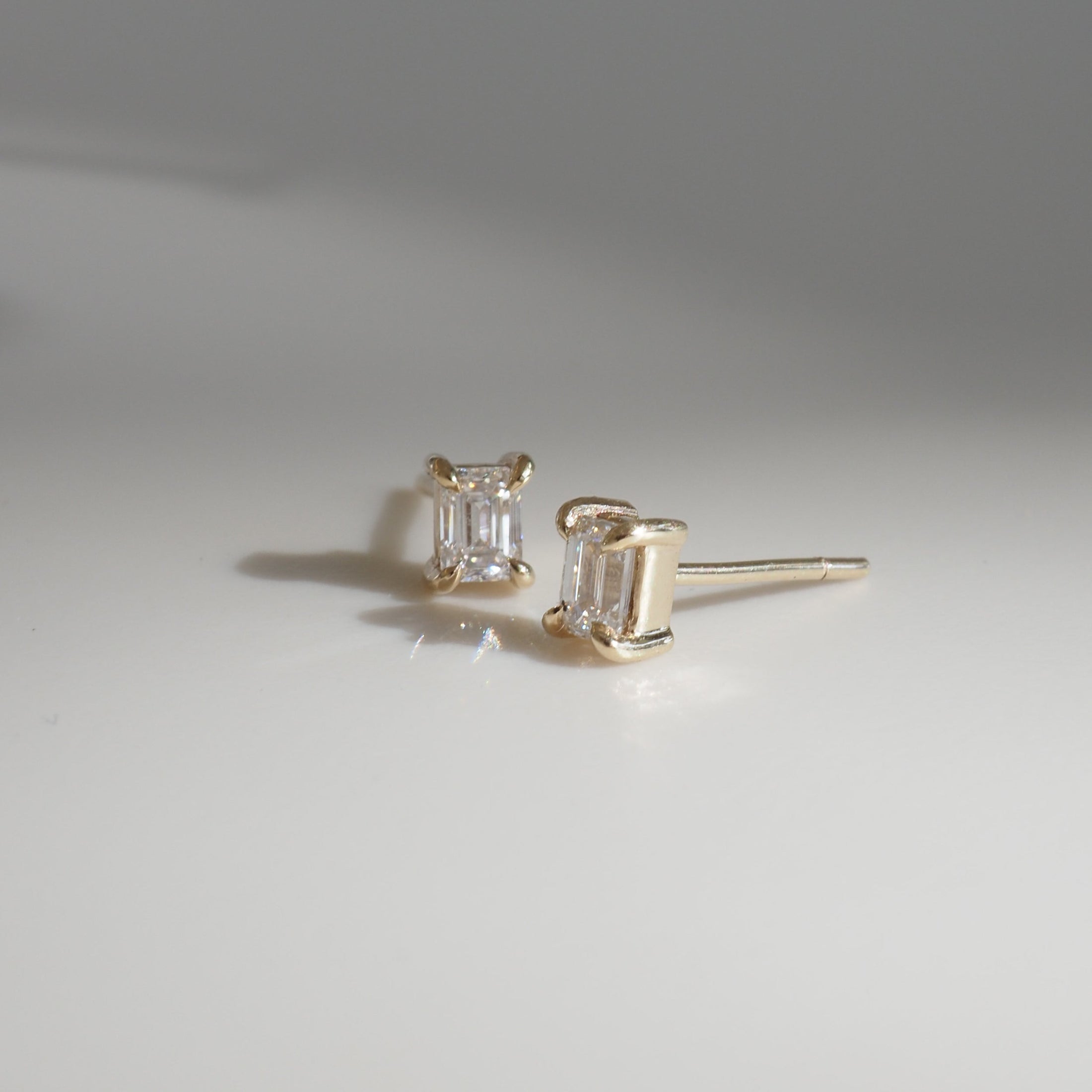 0.30 Carat Emerald-Cut Lab Grown Diamond Stud Earrings