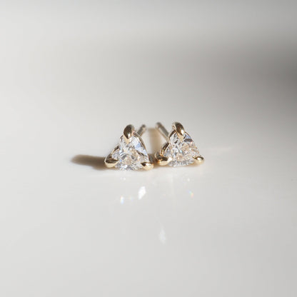 0.40 TCW Trillion-Cut Lab Grown Diamond Stud Earrings 1
