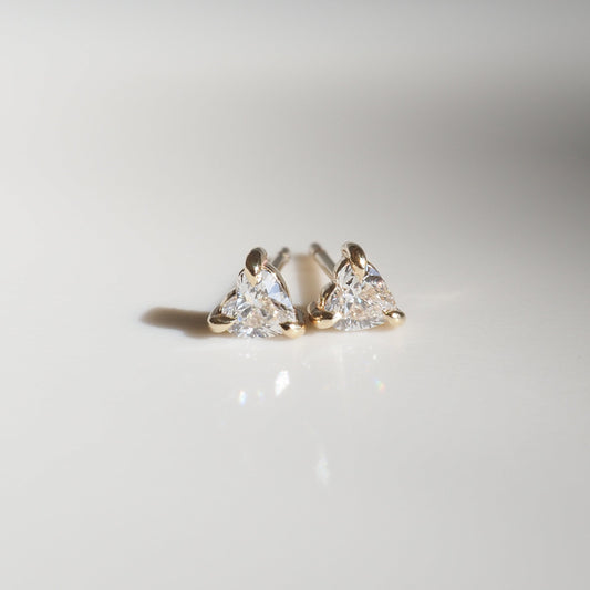 0.40 TCW Trillion-Cut Lab Grown Diamond Stud Earrings