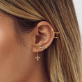 Load image into Gallery viewer, 0.40 TCW Round Lab-Grown Diamond Cross Dangle Earrings
