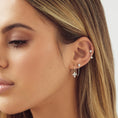 Load image into Gallery viewer, 0.40 TCW Round Lab-Grown Diamond Cross Dangle Earrings
