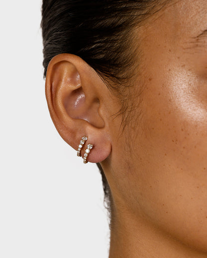 0.20 TCW Round Diamond Double-Sided Hoop Earrings 4