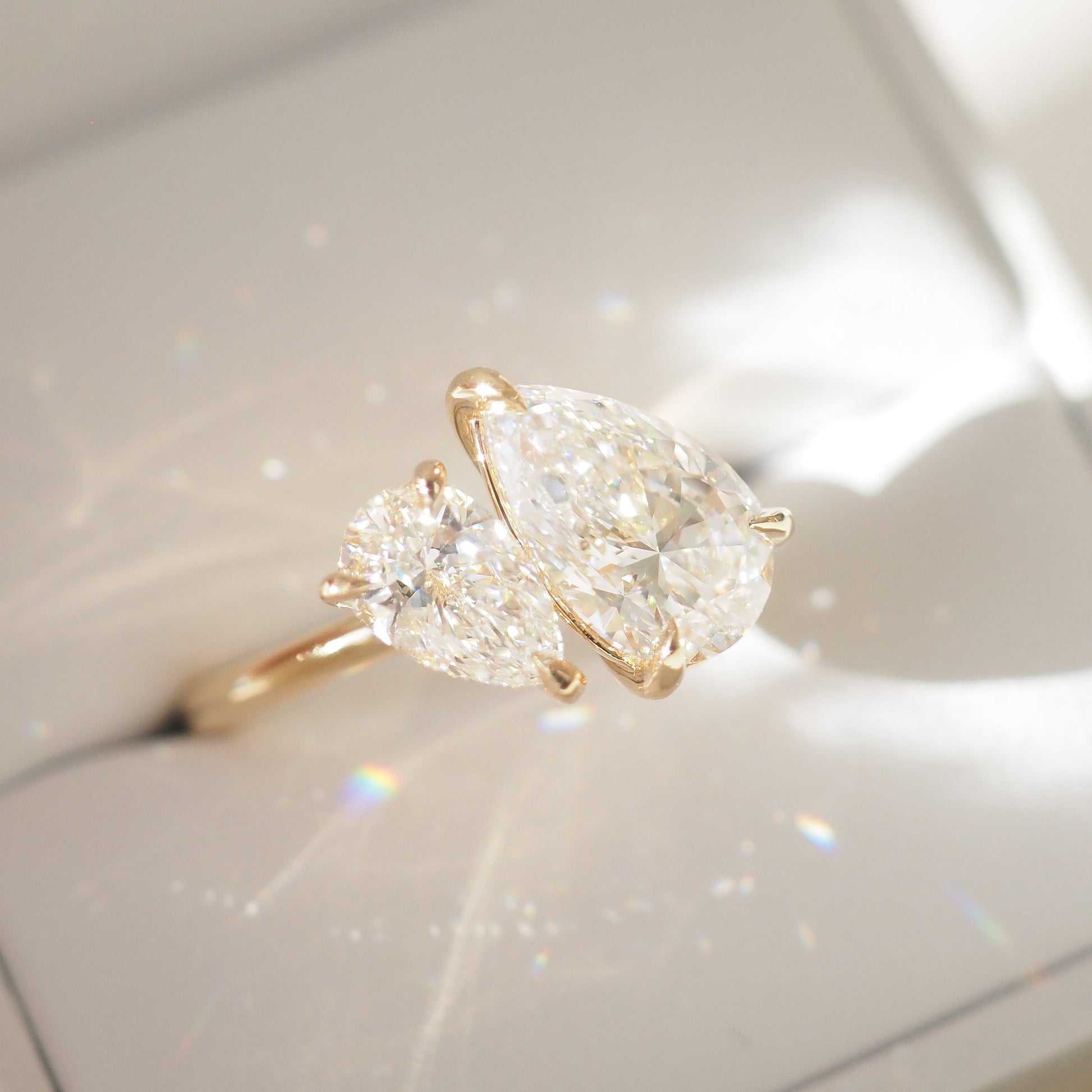 Toi Et Moi-Pear Lab Grown Diamond Engagement Ring