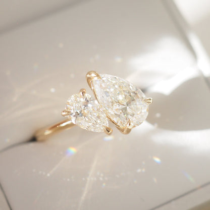 Toi Et Moi-Pear Lab Grown Diamond Engagement Ring