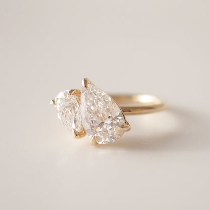 Toi Et Moi-Pear Lab Grown Diamond Engagement Ring