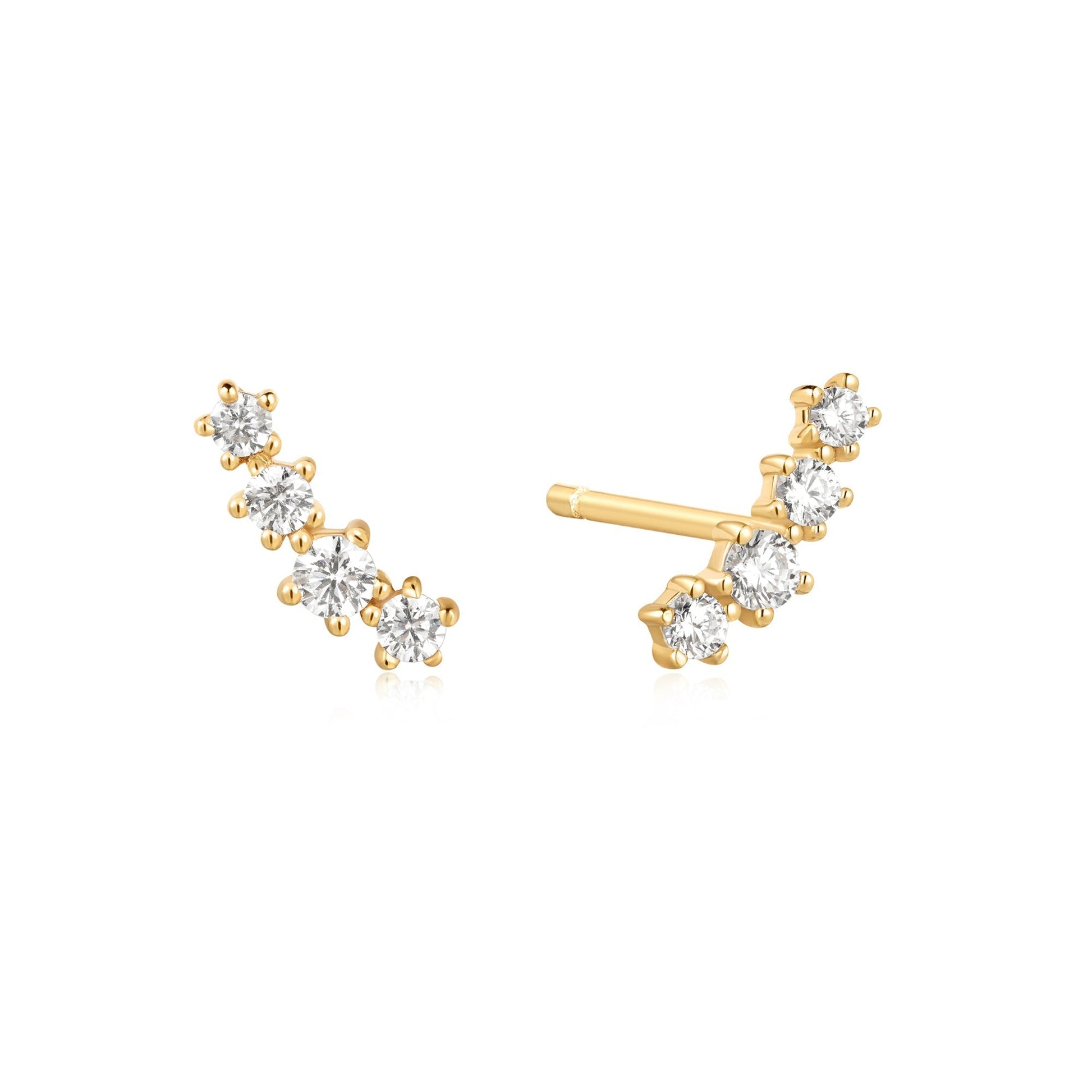 Elegant 0.30 Carat Round Lab-Grown Diamond Climber Earrings 1