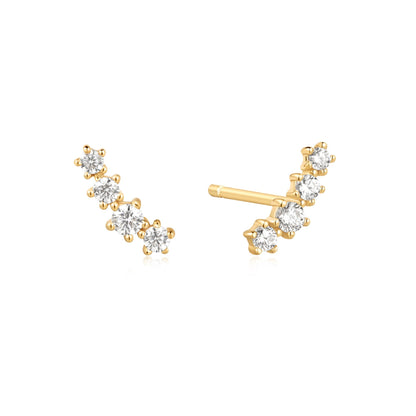 Elegant 0.30 Carat Round Lab-Grown Diamond Climber Earrings 1