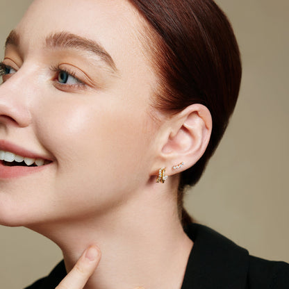 Elegant 0.30 Carat Round Lab-Grown Diamond Climber Earrings 2