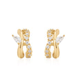 Load image into Gallery viewer, Elegant 0.30TCW Round Lab-Grown Diamond Butterfly Hoop Earrings
