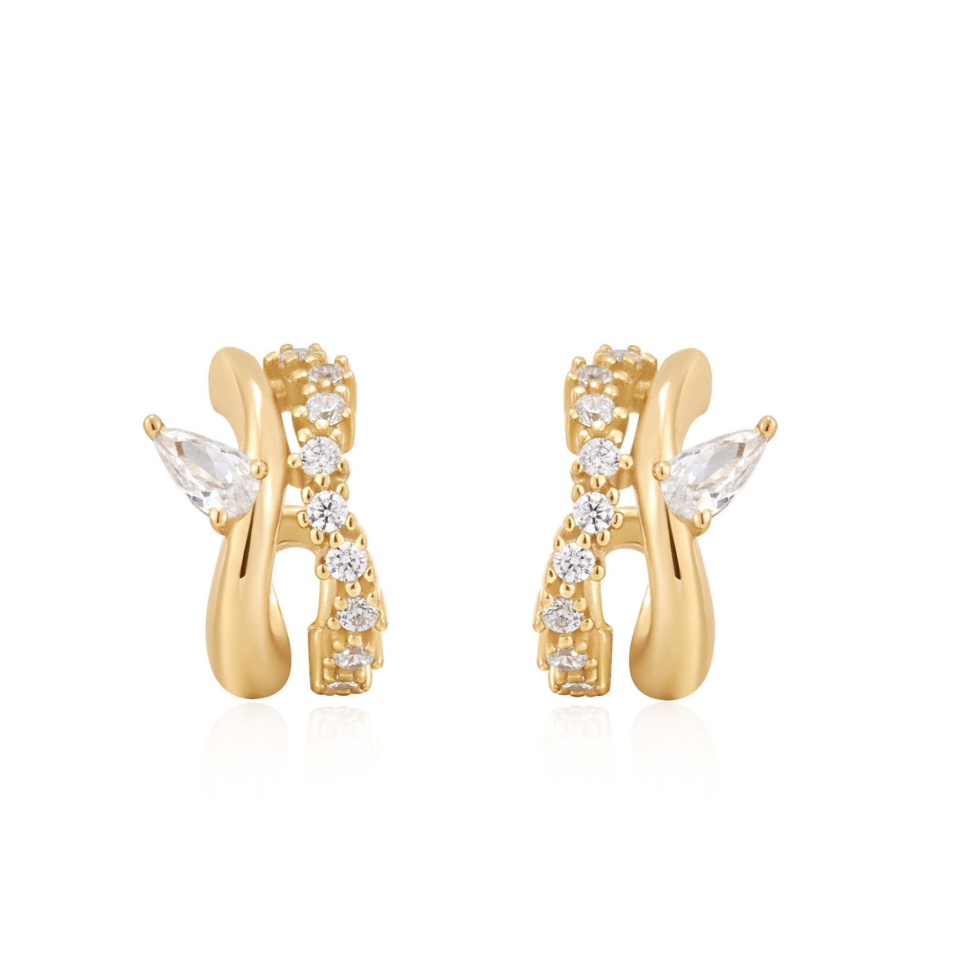 Elegant 0.30TCW Round Lab-Grown Diamond Butterfly Hoop Earrings