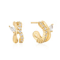 Load image into Gallery viewer, Elegant 0.30TCW Round Lab-Grown Diamond Butterfly Hoop Earrings
