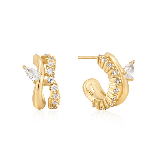 Elegant 0.30TCW Round Lab-Grown Diamond Butterfly Hoop Earrings