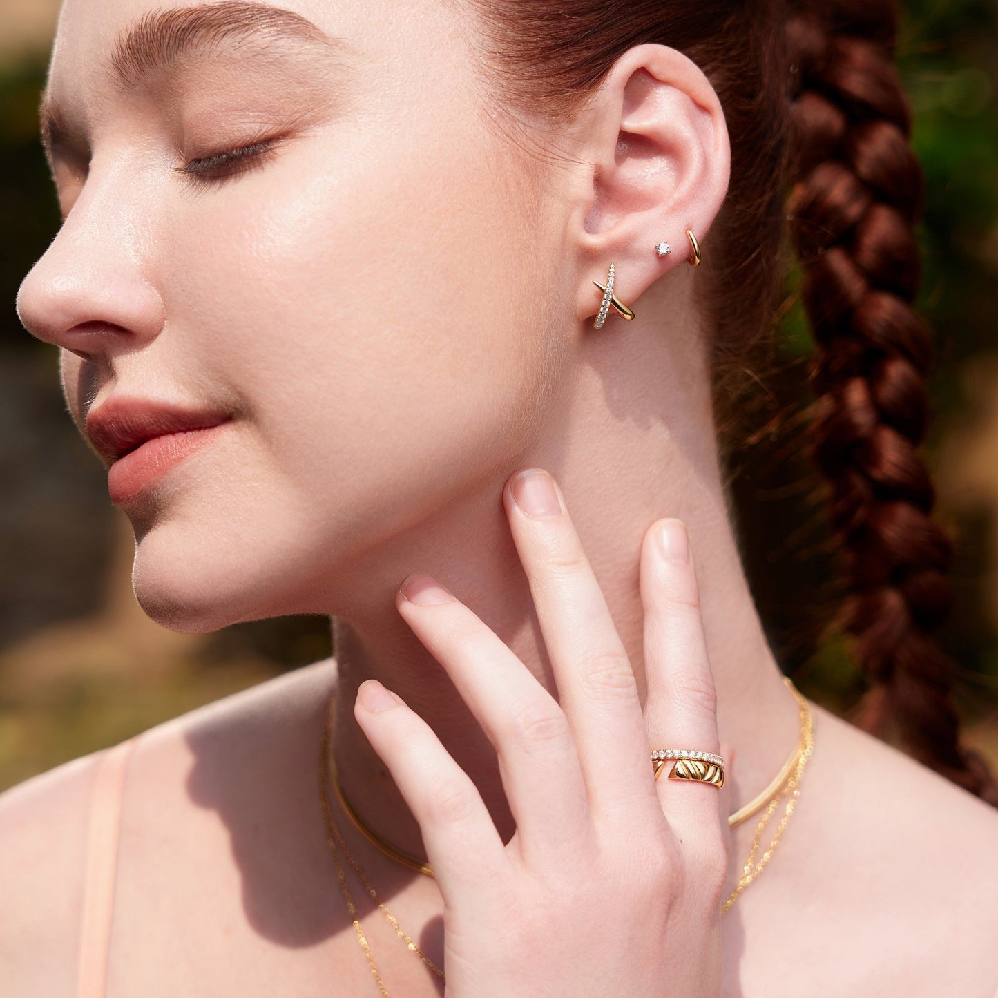 0.30TCW Round Lab-Grown Diamond X-Design Earrings 2