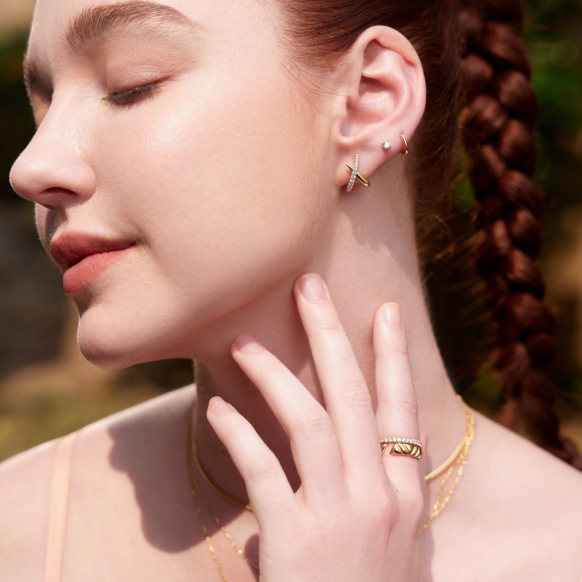 0.30TCW Round Lab-Grown Diamond X-Design Earrings 2