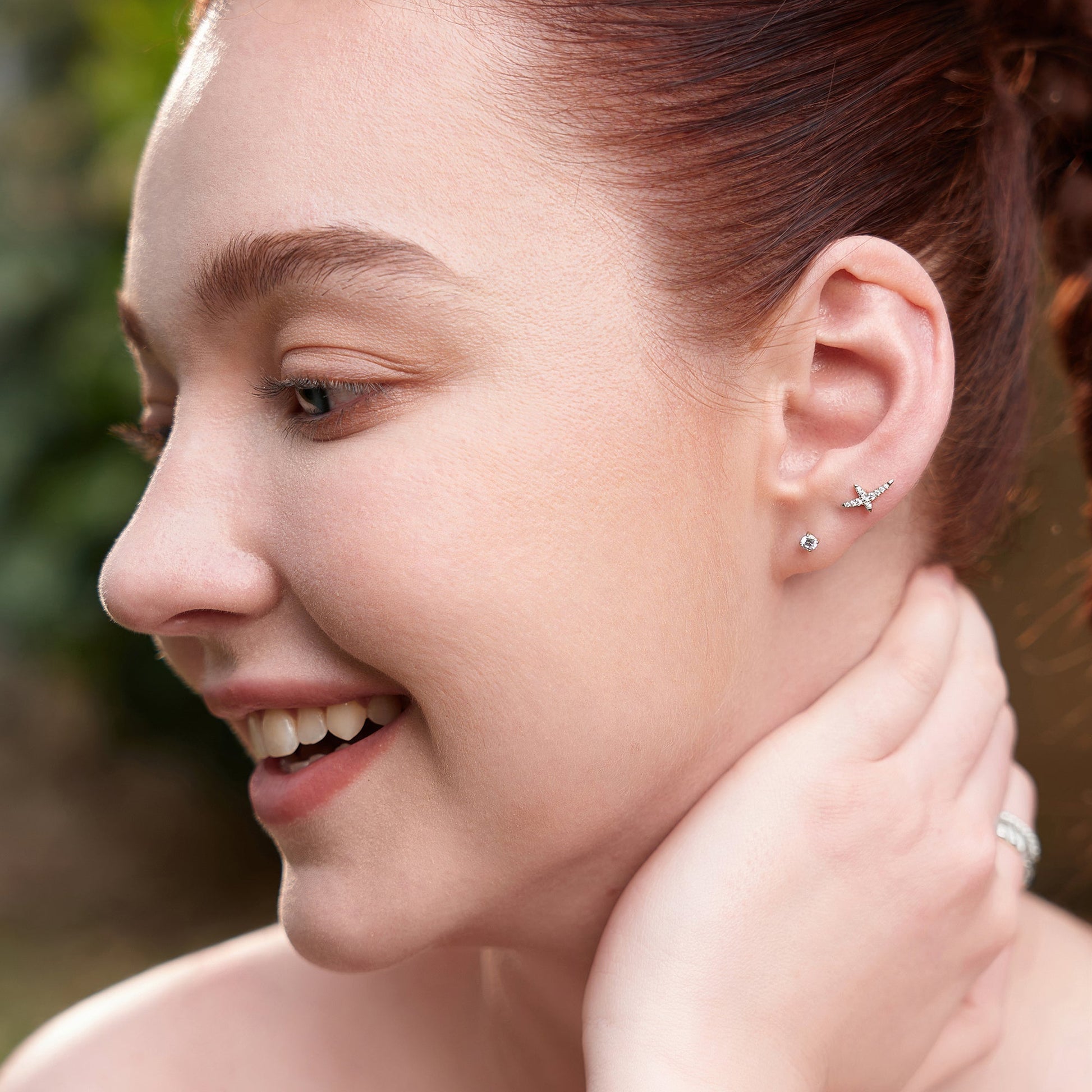0.20 TCW Lab-Grown Diamond Crossover Stud Earrings 2