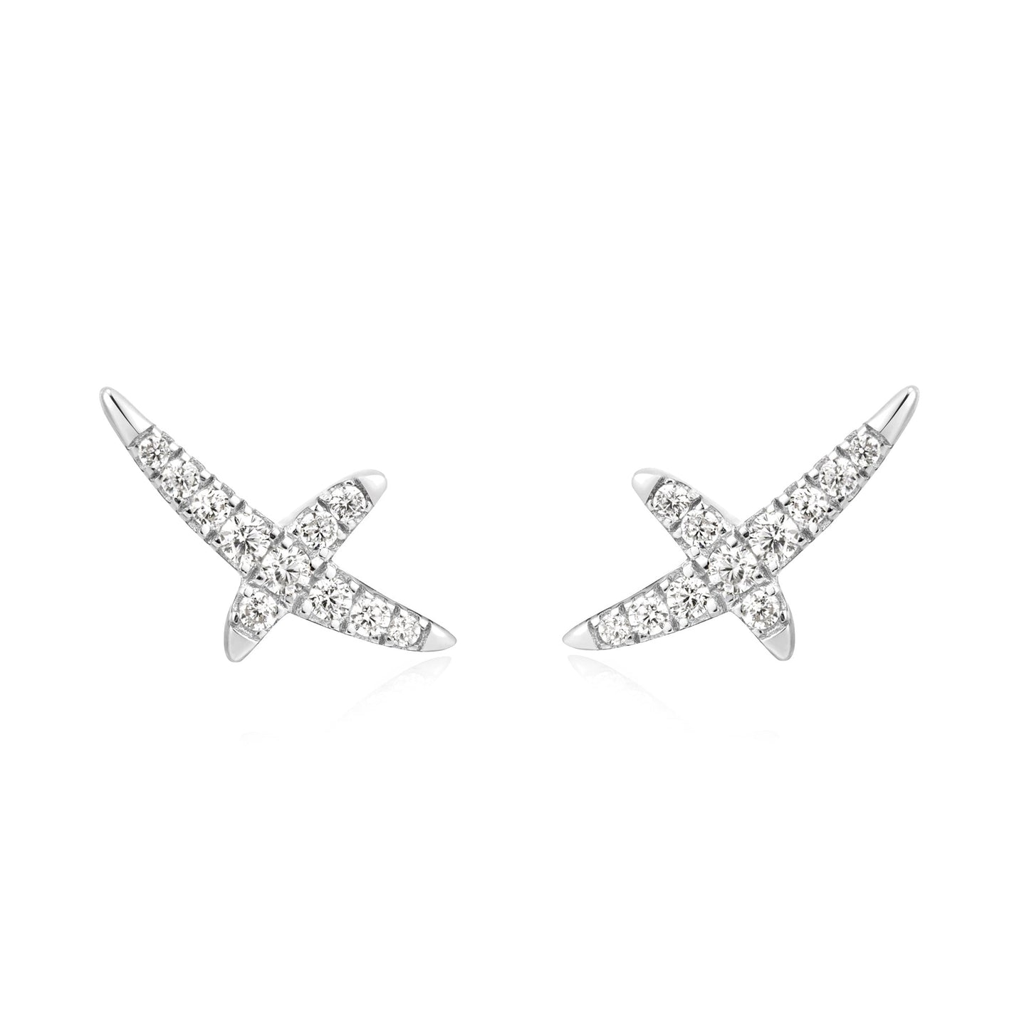 0.20 TCW Lab-Grown Diamond Crossover Stud Earrings 4