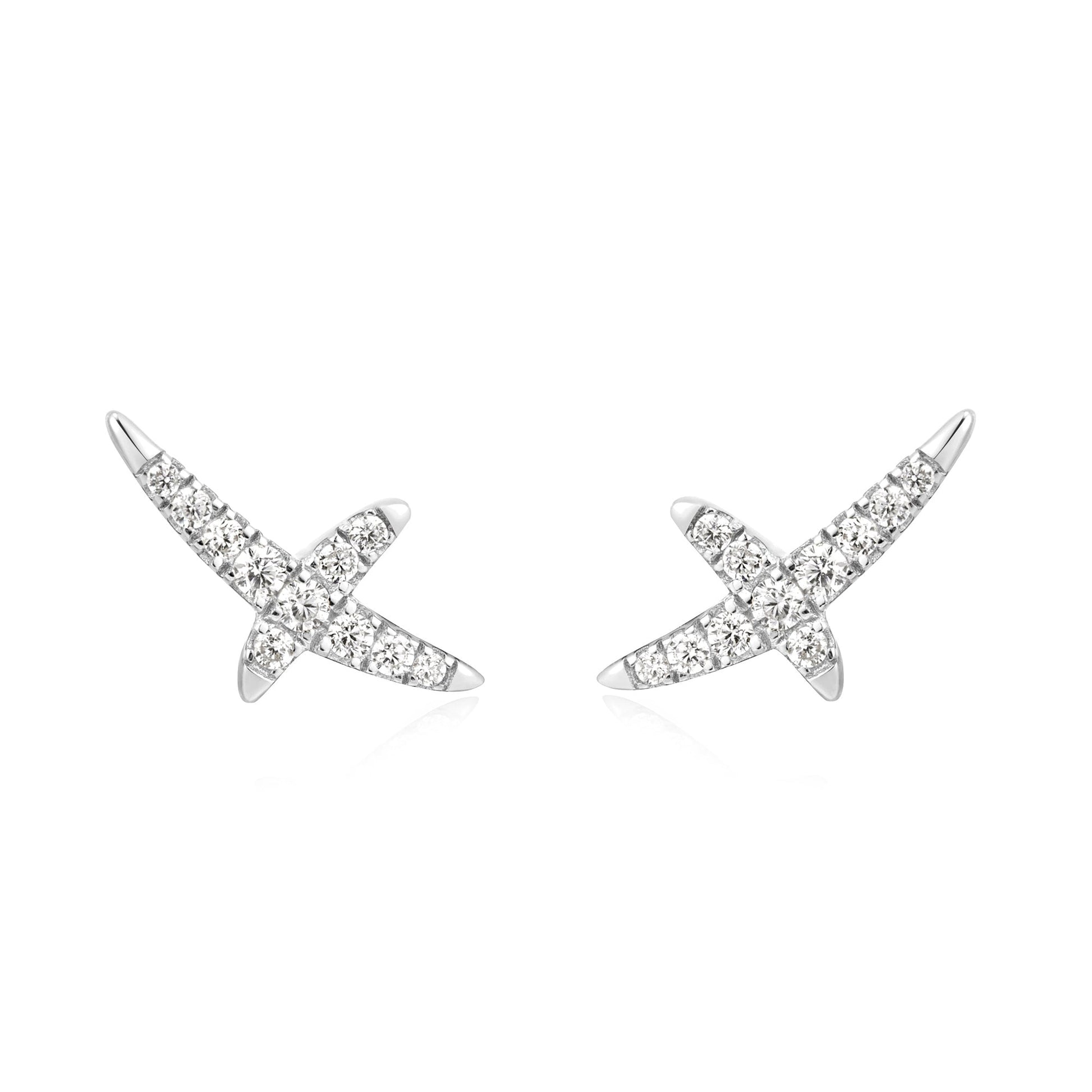 0.20 TCW Lab-Grown Diamond Crossover Stud Earrings 4