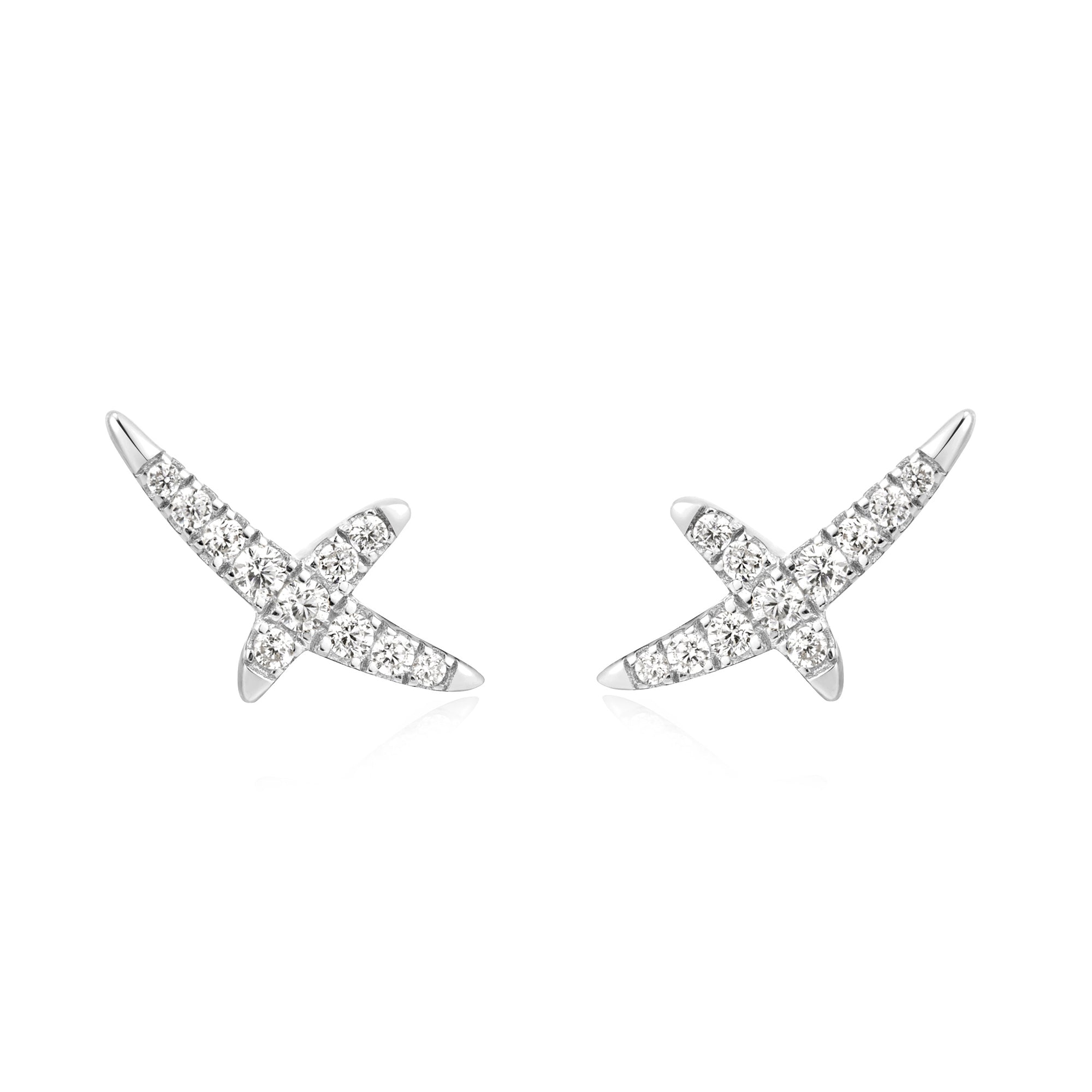 0.20 TCW Lab-Grown Diamond Crossover Stud Earrings