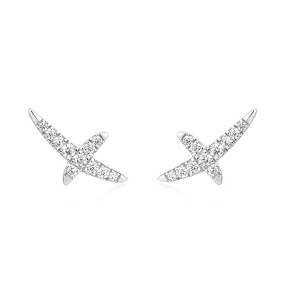 0.20 TCW Lab-Grown Diamond Crossover Stud Earrings 4