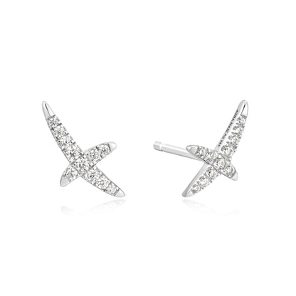 0.20 TCW Lab-Grown Diamond Crossover Stud Earrings 1