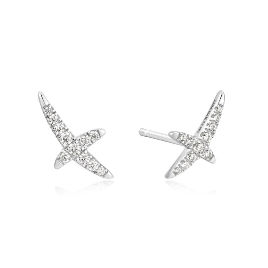 0.20 TCW Lab-Grown Diamond Crossover Stud Earrings