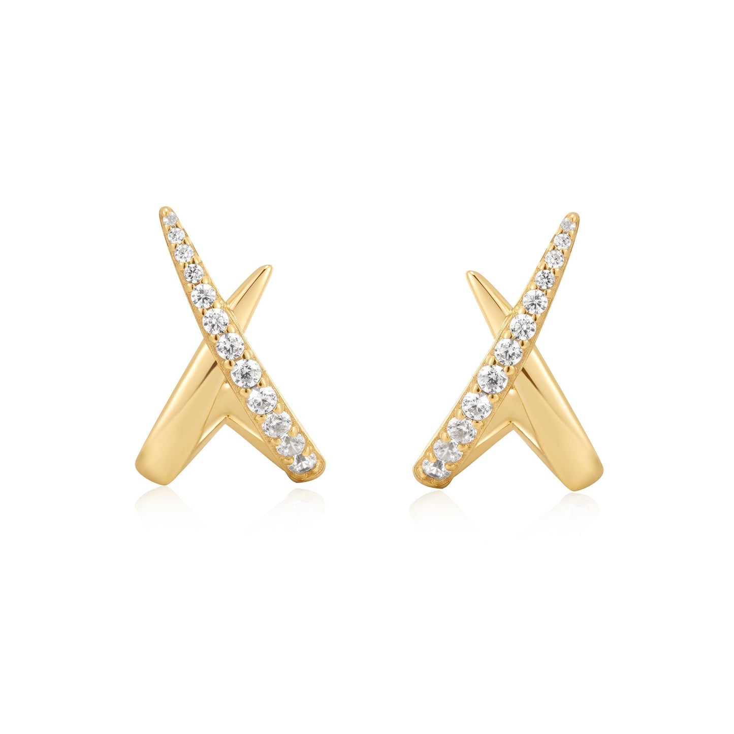 0.30TCW Round Lab-Grown Diamond X-Design Earrings 4