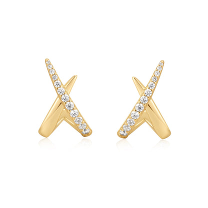 0.30TCW Round Lab-Grown Diamond X-Design Earrings 4