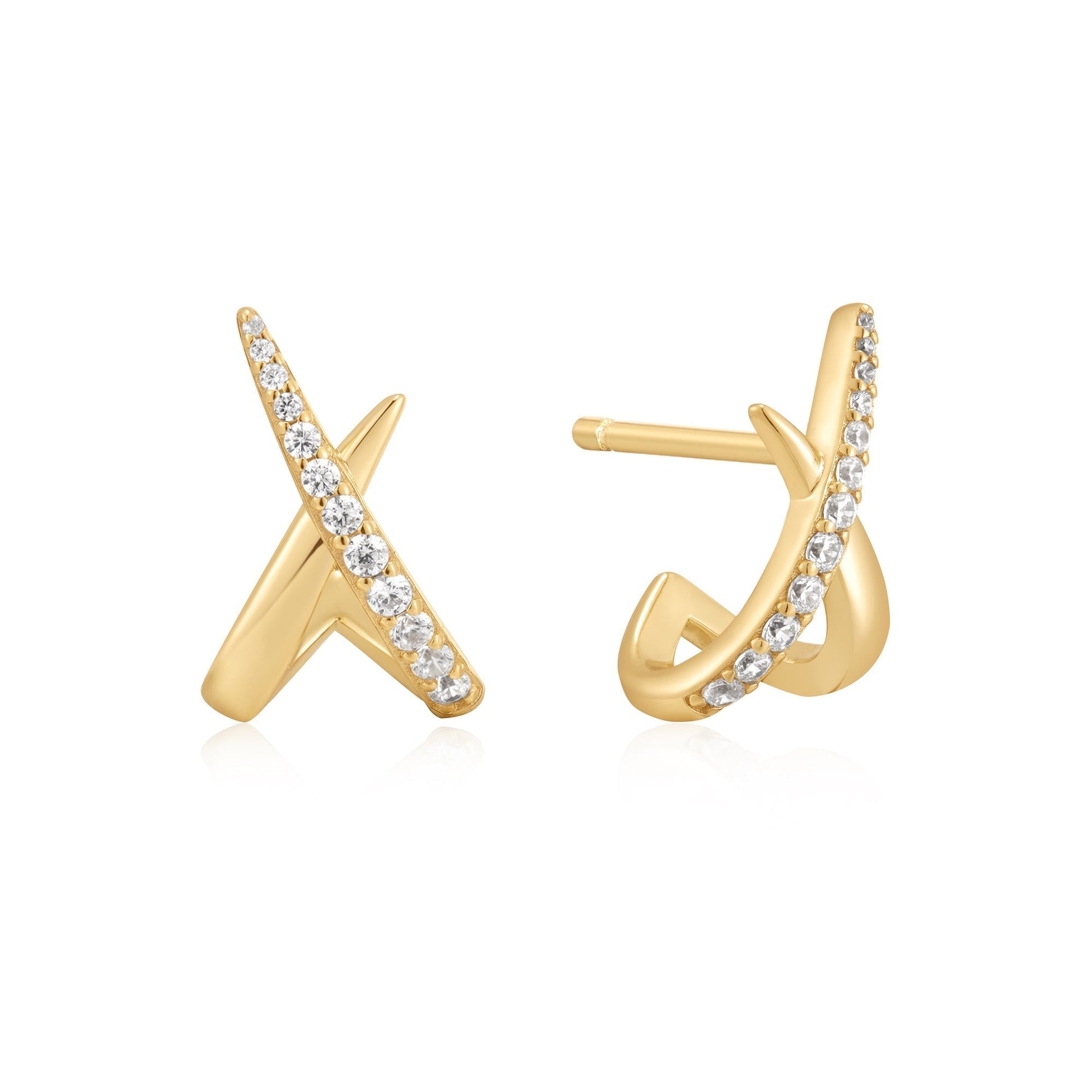 0.30TCW Round Lab-Grown Diamond X-Design Earrings 1