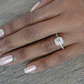 Load image into Gallery viewer, 1.02 CT Radiant Lab-Grown Diamond Halo & Pave Engagement Ring
