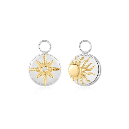 Celestial Charm: 0.02 TCW Round Lab-Grown Diamond Star and Sun Earrings 1