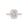 Load image into Gallery viewer, 2 ct Emerald F- VS1 Diamond Halo & Pave Moissanite Engagement Ring
