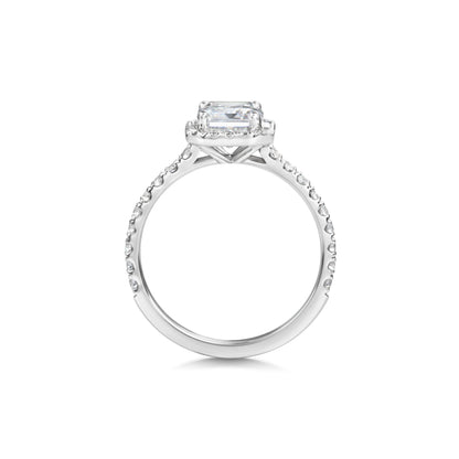 2 CT Emerald Halo CVD F/VS1 Diamond Engagement Ring 4