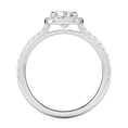 Load image into Gallery viewer, 0.76 ct Cushion F- VS1 Diamond Halo & Pave Moissanite Engagement Ring
