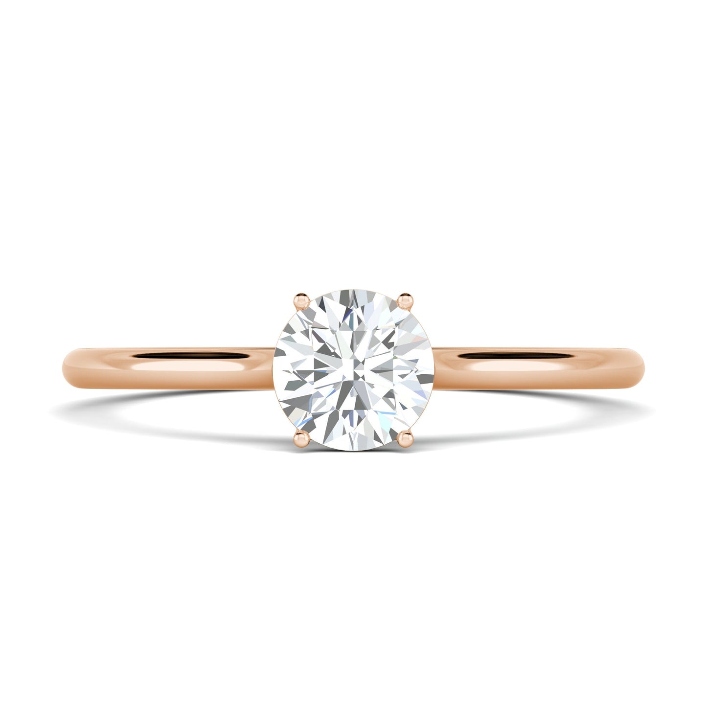 1.02 CT Round Lab-Grown Diamond Solitaire Engagement Ring in Radiant Gold 6